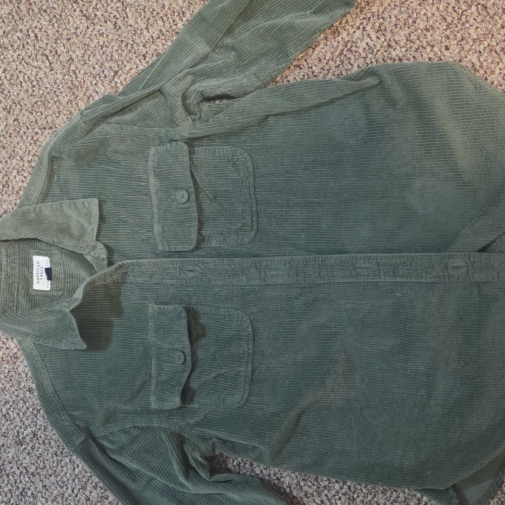 American Eagle Outfitters Olive Corduroy Shirt
